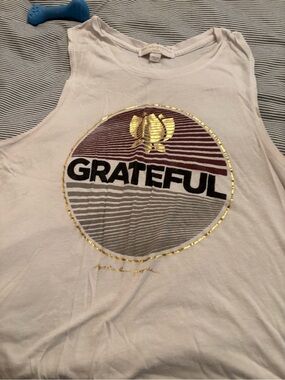 Spiritual Gangster White Tank with Maroon and Gold Graphic